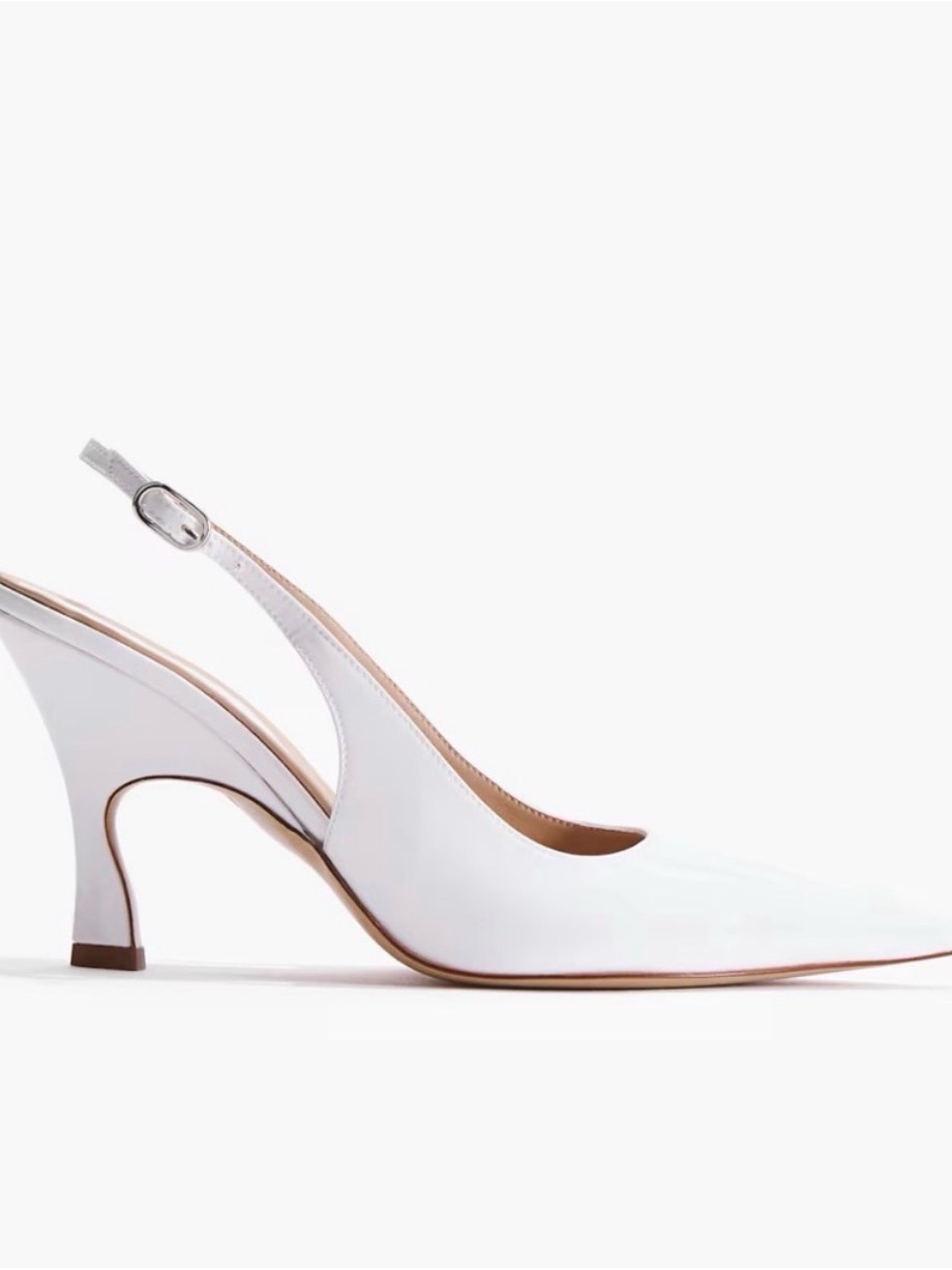 Stella Mccartney X H&M White Slingback Pumps Heels